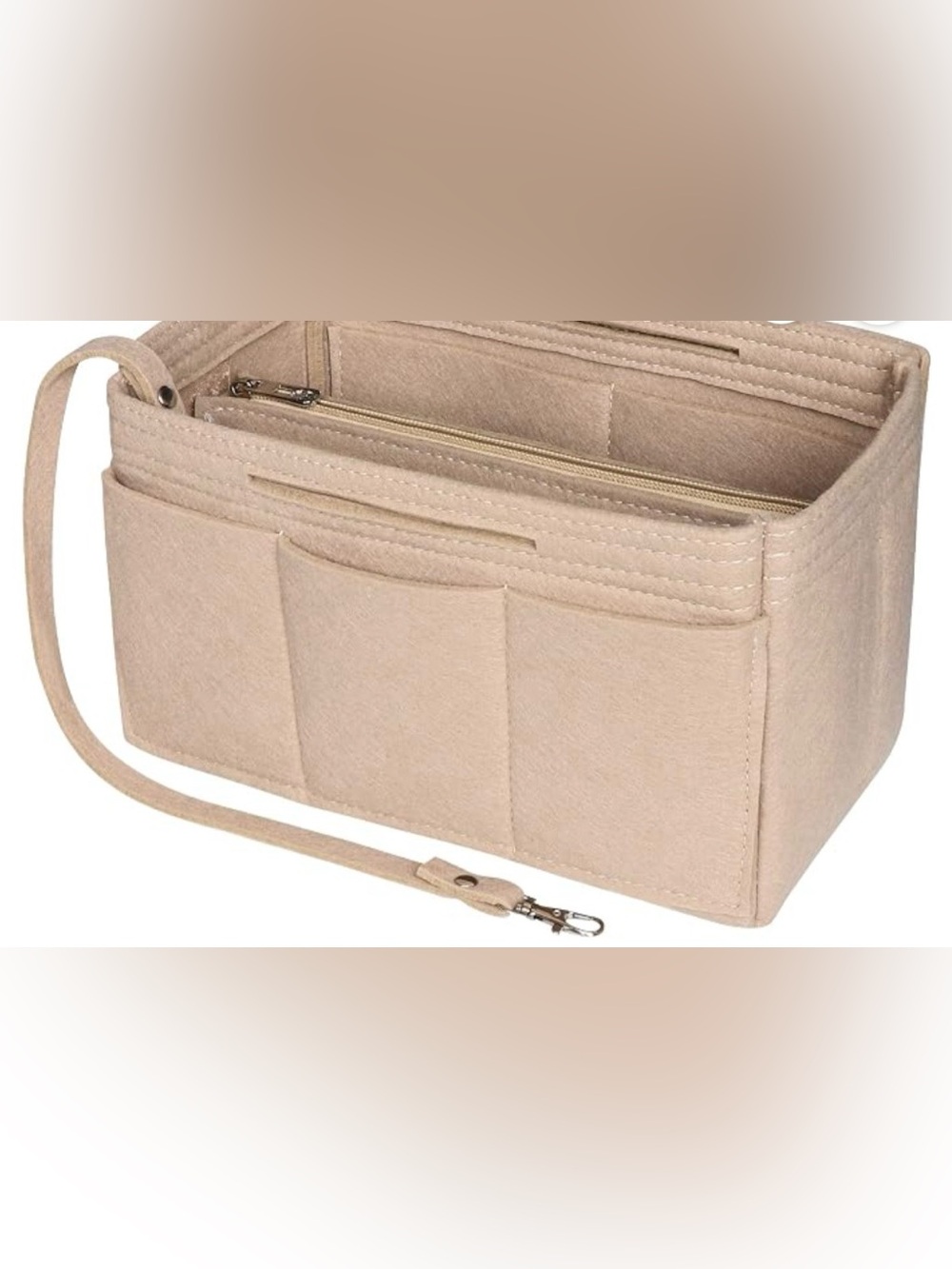 Beige felt bag organizer, purse organizer, extra large speedy 35